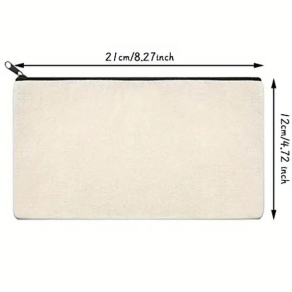 NEW SMALL CANVAS ZIPPER POUCH, COSMETIC BAG, MERRY & BRIGHT CHRISTMAS ELVES - Picture 5 of 6